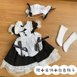Fashion 1/6 Doll's Clothes for 30cm Bjd Doll Black White Maid Skirt Cute Girl Toys Dress Up Play House Doll Accessories, No Doll