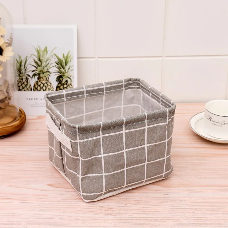 NEW Foldable Desktop Storage Basket Sundries Storage Box Underwear Cosmetic Organizer Jewelry Scarf Socks Storage Basket Bags