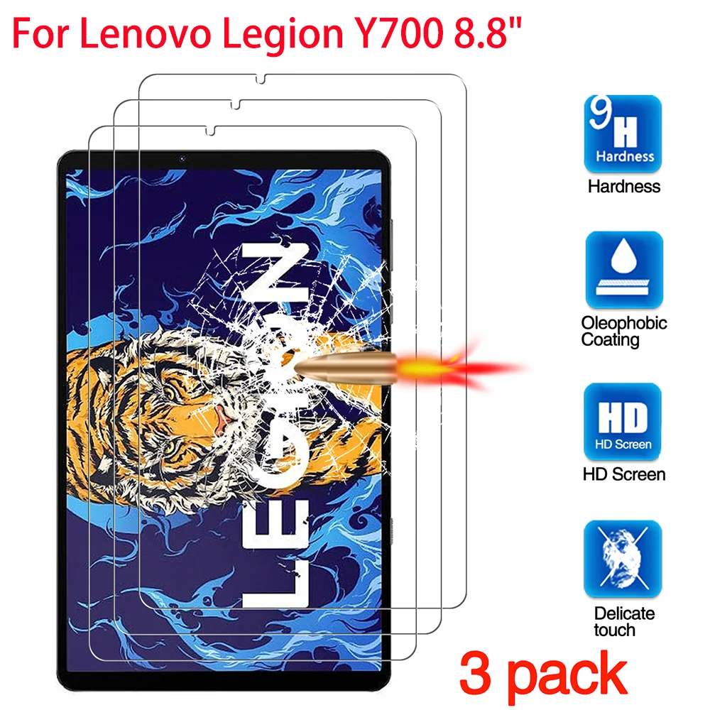 3 PCS Tempered Glass for Lenovo Legion Y700 8.8 inch 2022 Screen Protector Tablet Protective Film HD protective glass TB-9707F