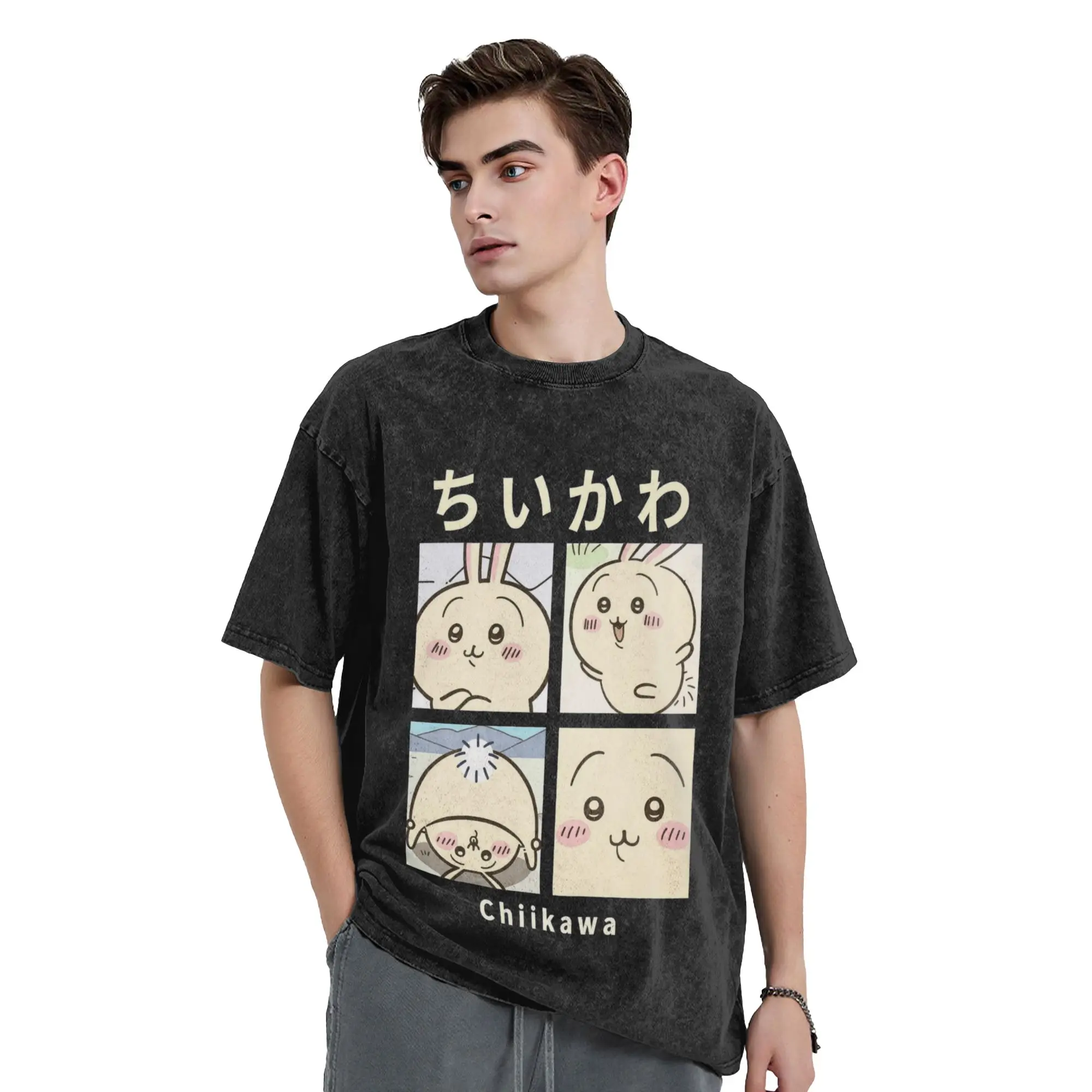 Chiikawa Usagi Hachiware  T Shirts  Clothing Summer Streetwear Short-Sleeved T Shirt Round Neck Harajuku Loose Tee Shirt Hot