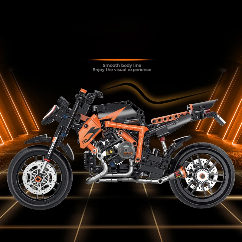 Speed Champion KTM 1:8 Technical Motorcycle Model Building Blocks Racing Event Vehicles Moto Kids Toys Boy Friend Birthday Gifts