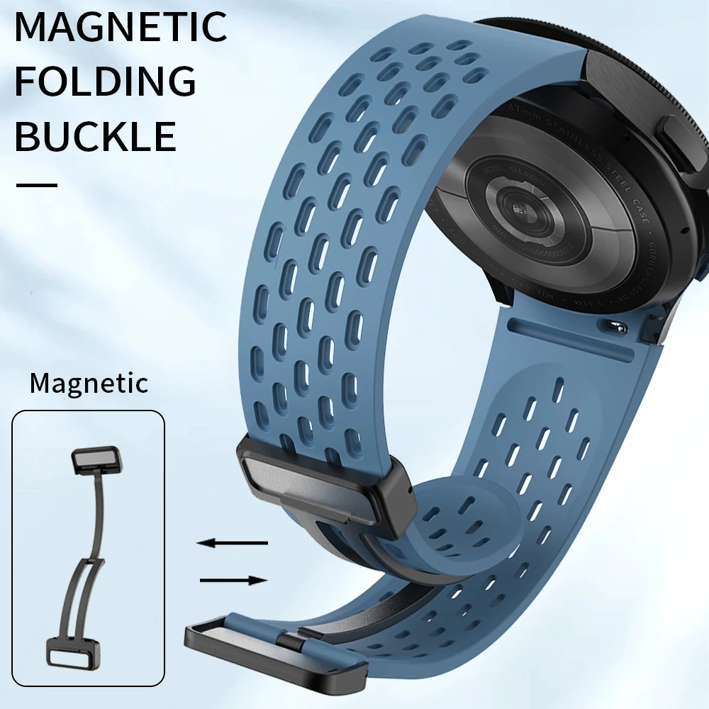 Magnetic Buckle Strap for Samsung Galaxy Watch 4/5/5pro/6 40mm 44mm 45mm Silicone Bracelet for Watch 4/6 Classic 43mm 47mm Band