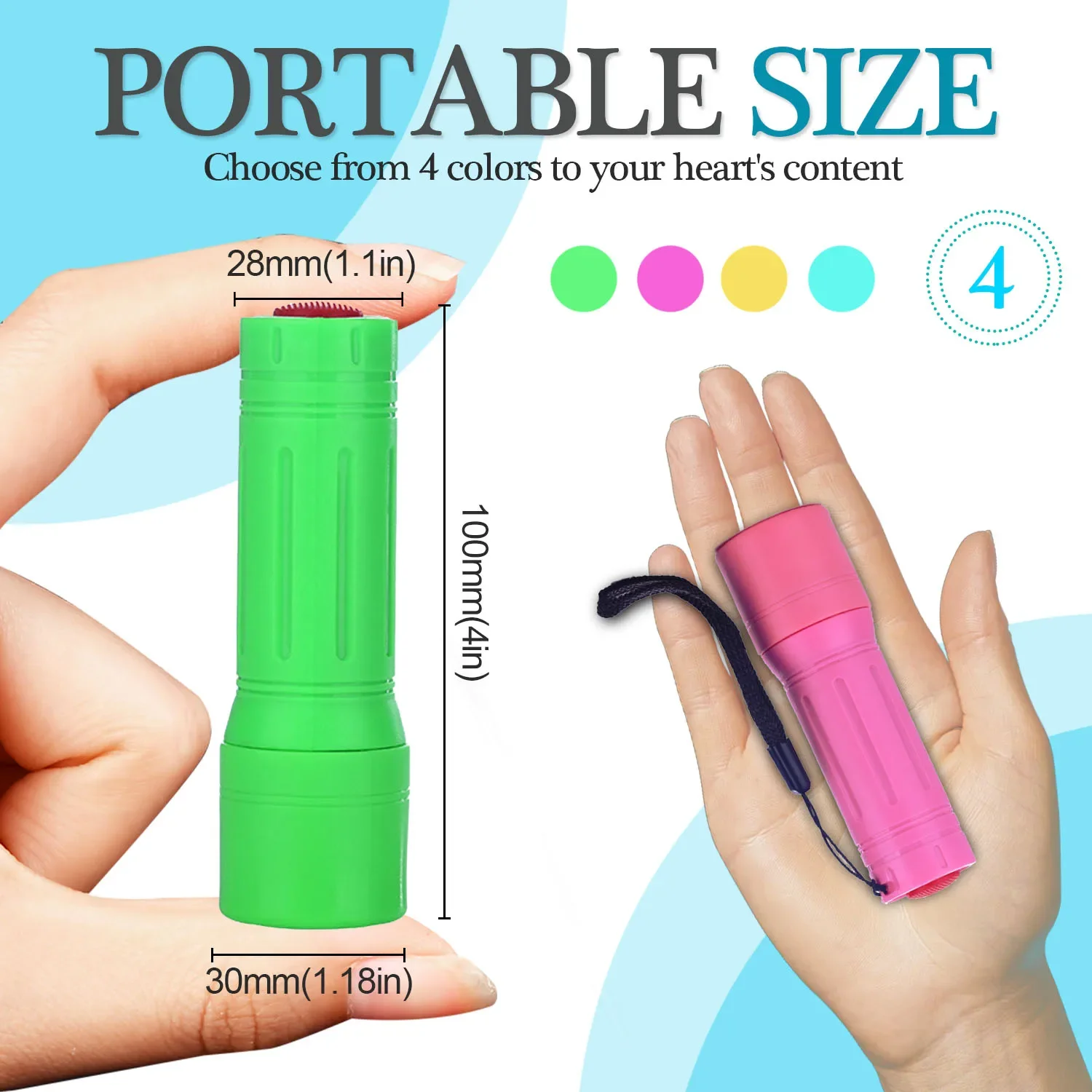 Mini Flashlight Portable Pocket Emergency Light Outdoor Super Bright Flashlights Small Torch Green Blue Pink Yellow Color