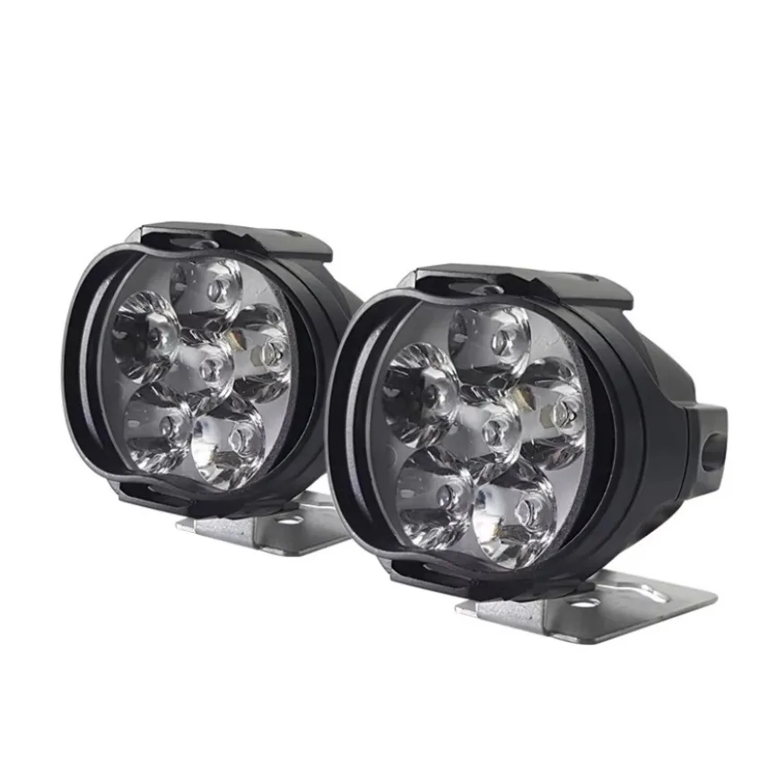 2 uds faros LED para motocicleta blanco superbrillante 6LED luz delantera de trabajo lámpara antiniebla para motocicleta 1600LM foco para scooters 1 Juego