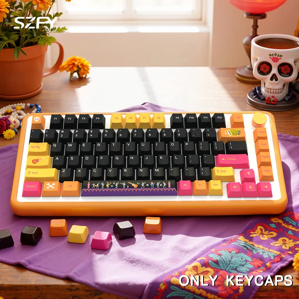 

Day of the Dead 135 Keys PBT Keycaps Set Cherry Profile for 61/87/104/108 Mechanical Keyboard
