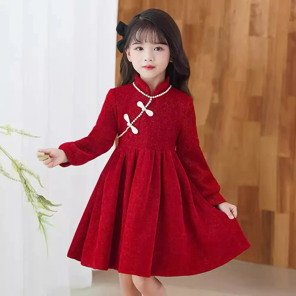 2026-primavera-qipao-novas-meninas-criancas-chines-veludo-veludo-rendas-vestidos-de-princesa-festa-criancas-manga-longa-4-10-12-ano