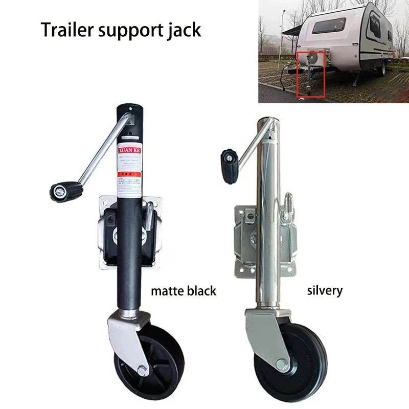 

6 Inch Solid Wheel Sidewind Round Swivel Trailer Jack With Bolt On Capacity 540KG Jockey Wheel Boat RV Parts Accessories