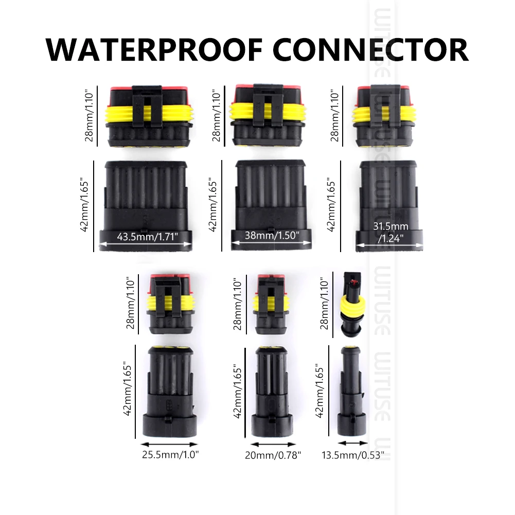 5Pcs/Set 1/2/3/4/5/6 pin Waterproof Electrical Automotive Connector HID Plug Socket Male And Female Connector For Car Motorcycle