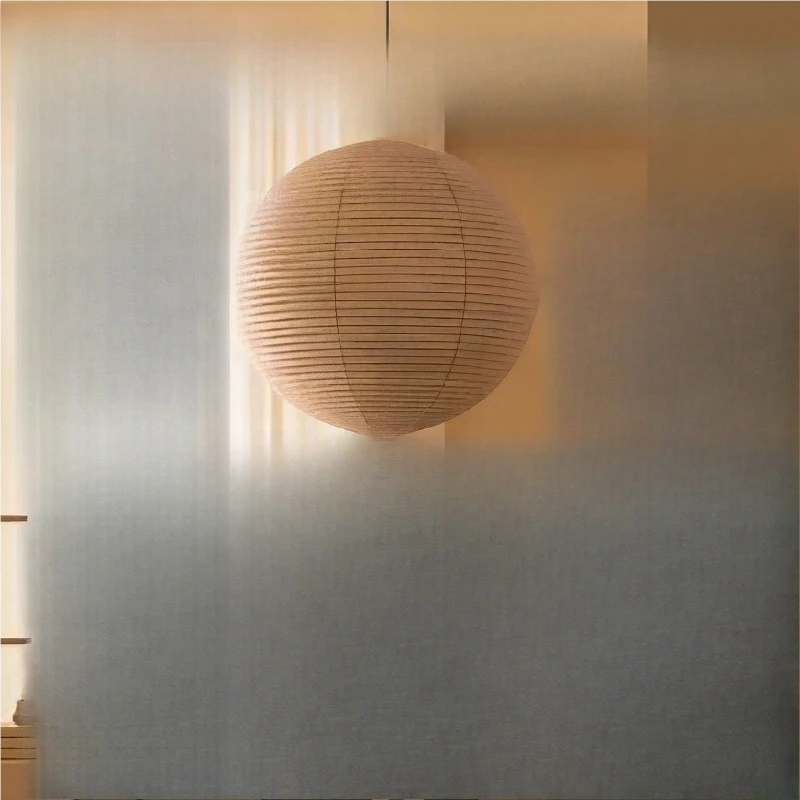 Paper art wabi sandy wind bedroom restaurant bed and breakfast living room clothing store beige ball chandelier