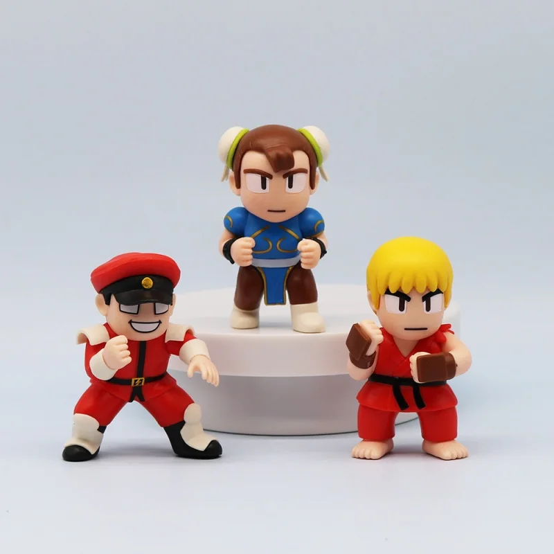 

Q Version Street Fighter Коллекционные фигурки Ryu Ken Vega Chun Li Fighter Игровая модель Украшения для взрослых фанатов Подарок для мальчиков