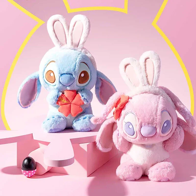 Disney Lilo e Stitch Brinquedos de pelúcia para crianças, bonecas Kawaii Anime Stuffed Plushie, travesseiro Cosplay Coelho, presentes do Dia dos Namorados