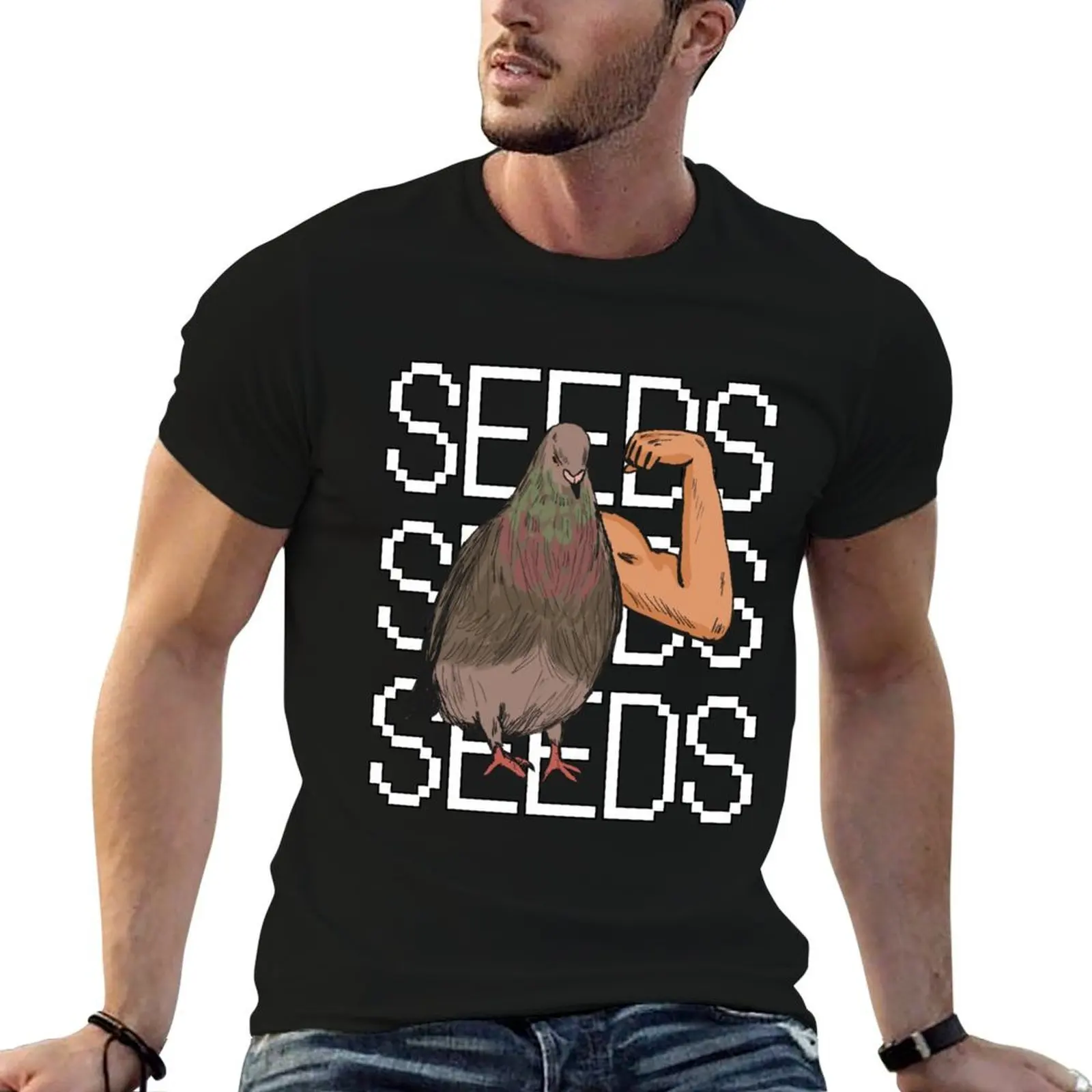 

Strong Pigeon (SEEDS design) T-Shirt g man t shirts for men man t shirt heavy cotton t shirts for man graphic funny T-shirt