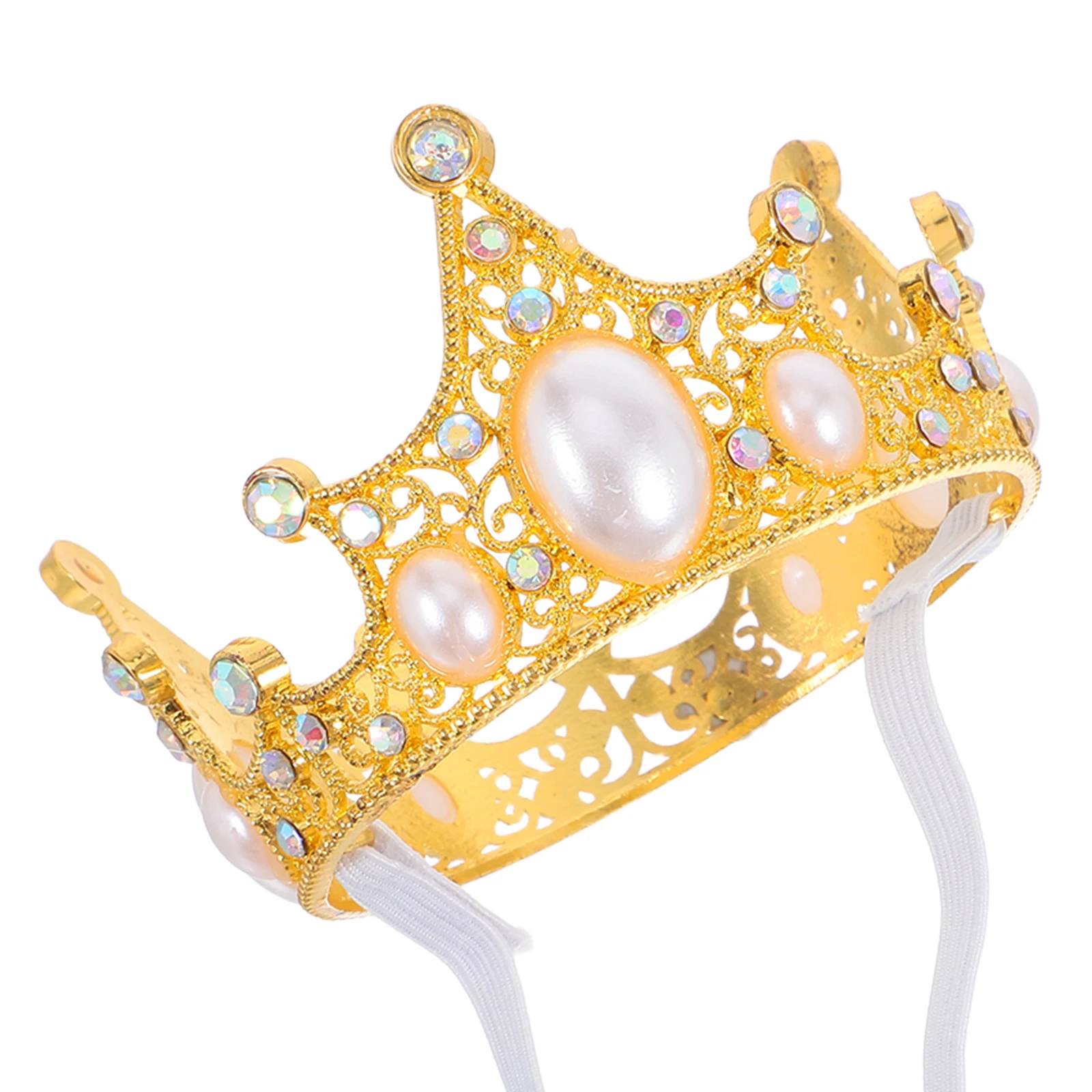 

Pet Birthday Party Crown Alloy Crown Headdress Shiny Crown Pet Hat Birthday Party Pet Costume Decoration With Adjustable Strap