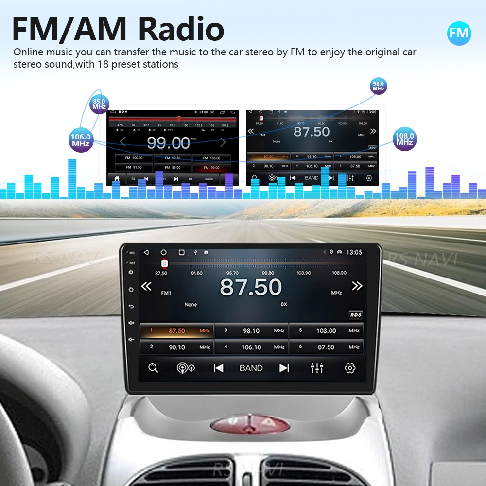 For peugeot 206 2004 - 2008 Citroen C2 2006 - 2013 Plug and Play Snapdragon Carplay Auto 2K Screen Car Radio Player Android 16 view 6