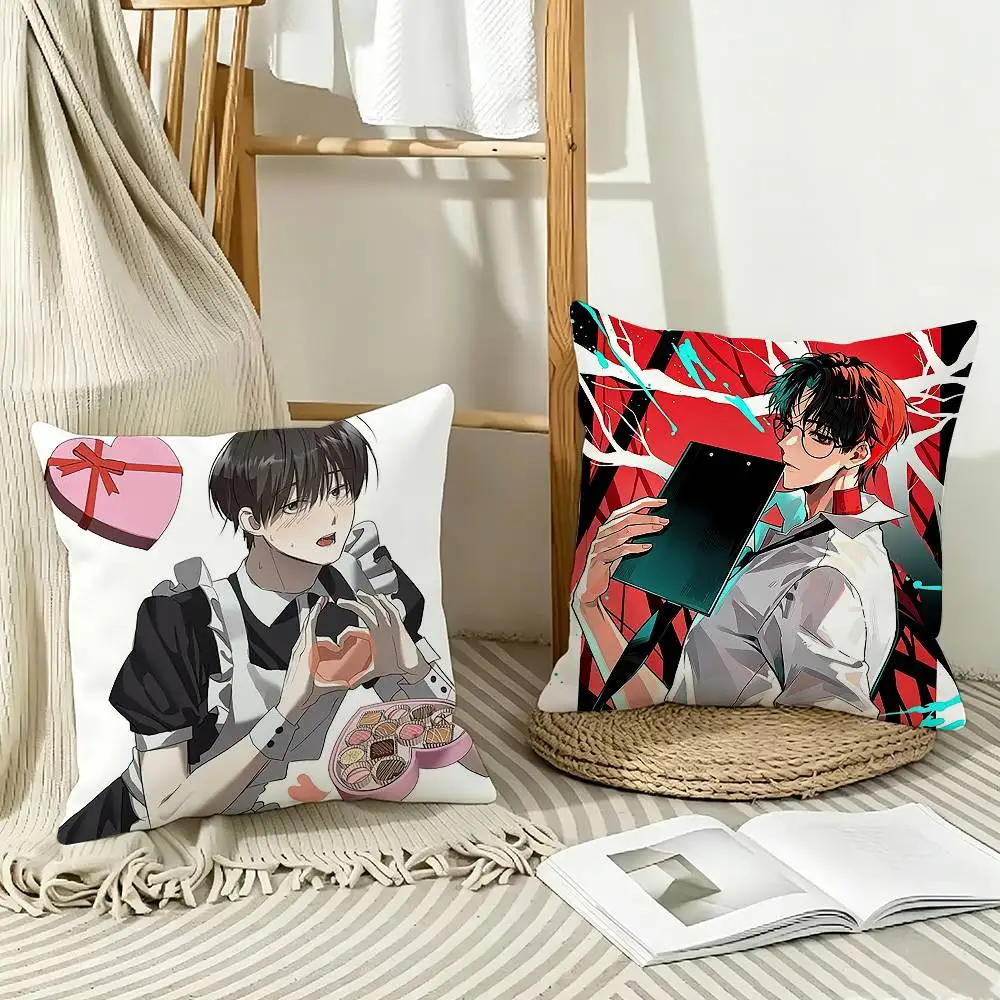 BL Manhwa Hunters Gonna Lay Low  Pillow Case Pattern Printed Pillowcase For Living Room Sofa Cushion Cover