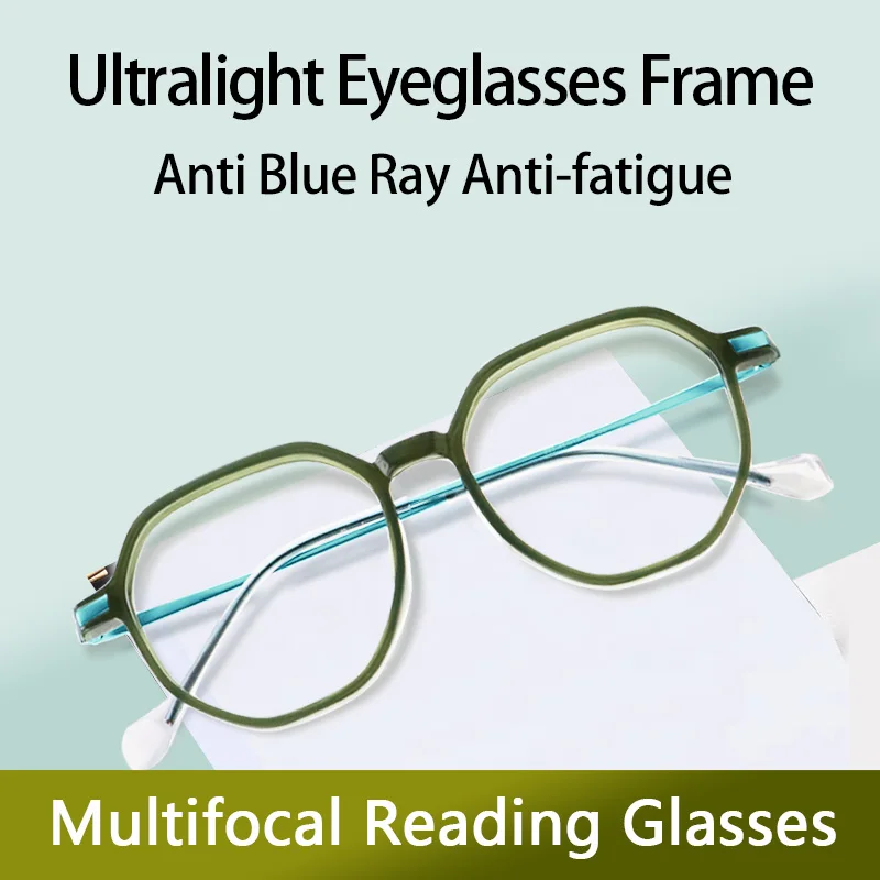 Multifocus Reading Glasses for Women Bifocal No Line Progressive Multifocal Reader Blue Light Blocking Eyeglasses