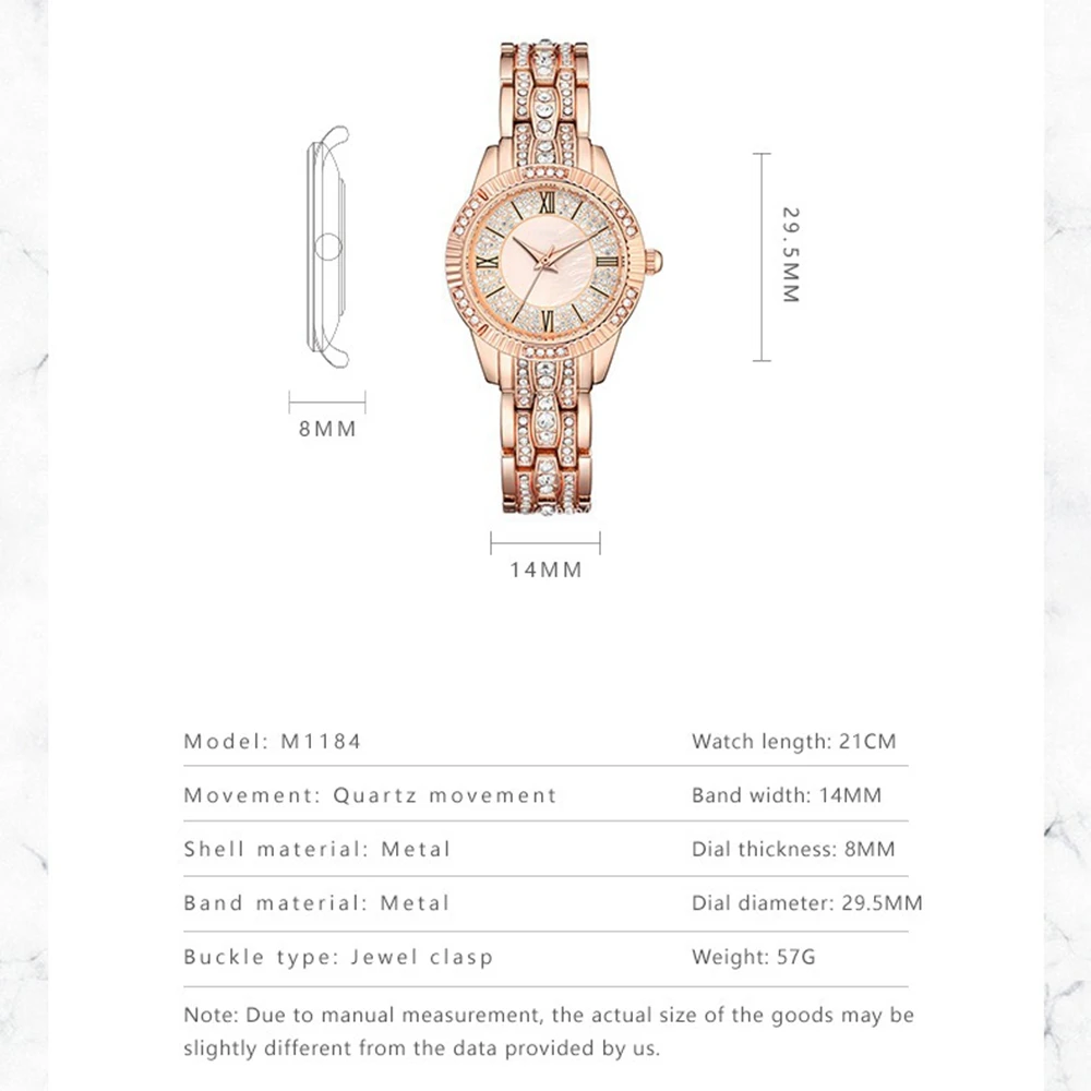 Luxury Rhinestone Watch Women Watch Set Ladies Female Clock Montre Femme Relogio Zirconia Crown Evening Earring Ring With Box