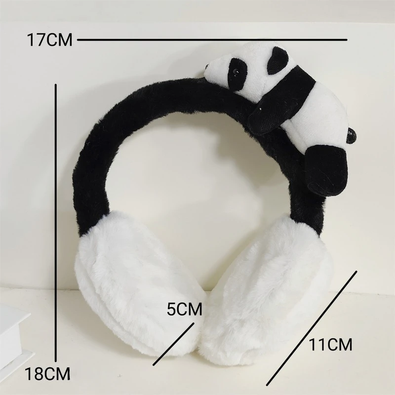 2025 милые наушники с пандой для девочек, плюшевые наушники с милой мультяшной пандой, детские защитные наушники, теплые антифризные наушники, теплые наушники