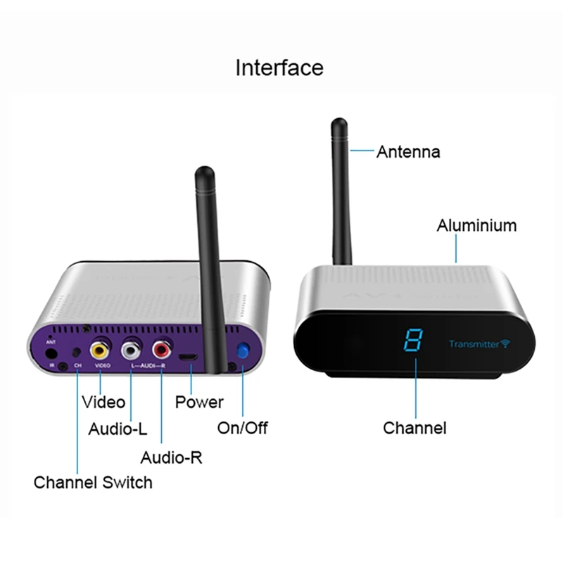 AV530 Wireless Sharing Transmitter Receiver 8 Groups Of 5.8 Ghz Wireless Audio And Video TV 300M Signal Adapter