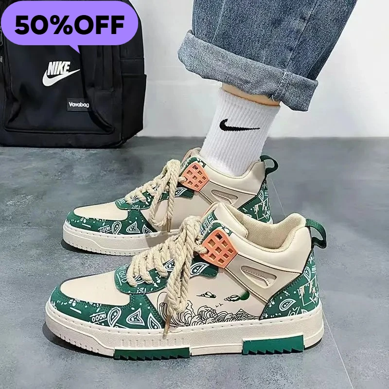 

«Классические белые высокие кеды — мужские повседневные кроссовки, универсальная летняя обувь, бесплатная доставка»