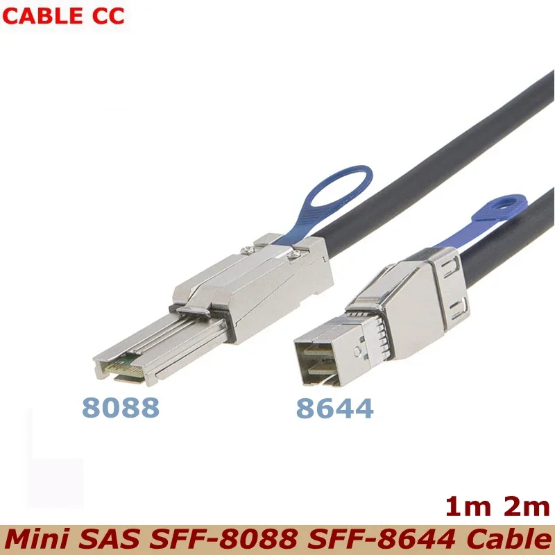 SFF-8644 to SFF-8088 Cable, 6Gbps External HD Mini SAS Hybrid Cable,  100 Ohms, Attached SCSI for Raid Systems, DataCenter,..