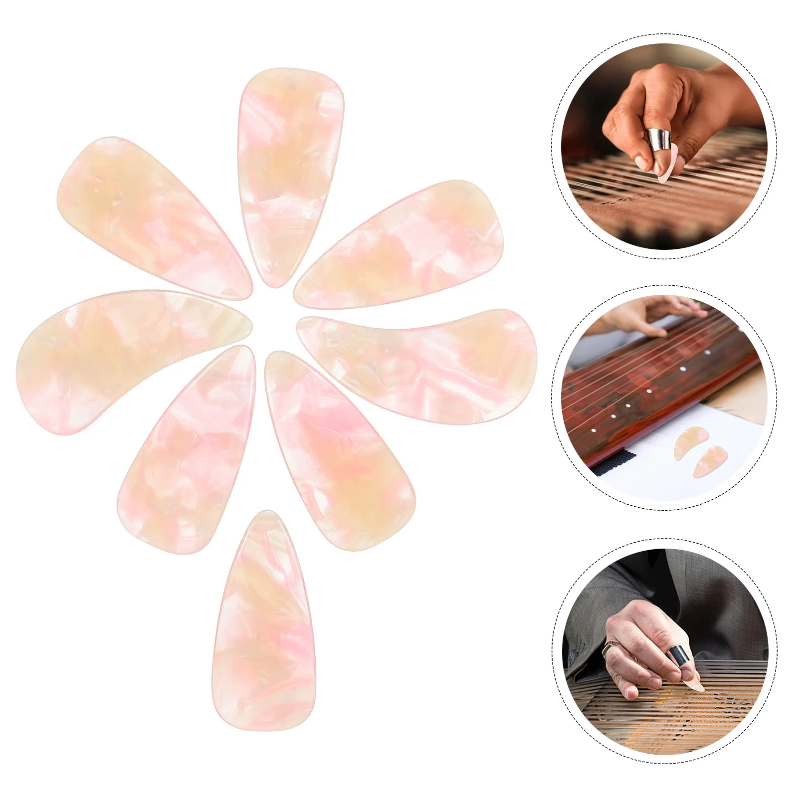 

8pcs Guzheng Finger Picks Wear-Resistant Thumb Plectrum For Beginners Smooth Nail Covers Ergonomic Design Durable Music Practice