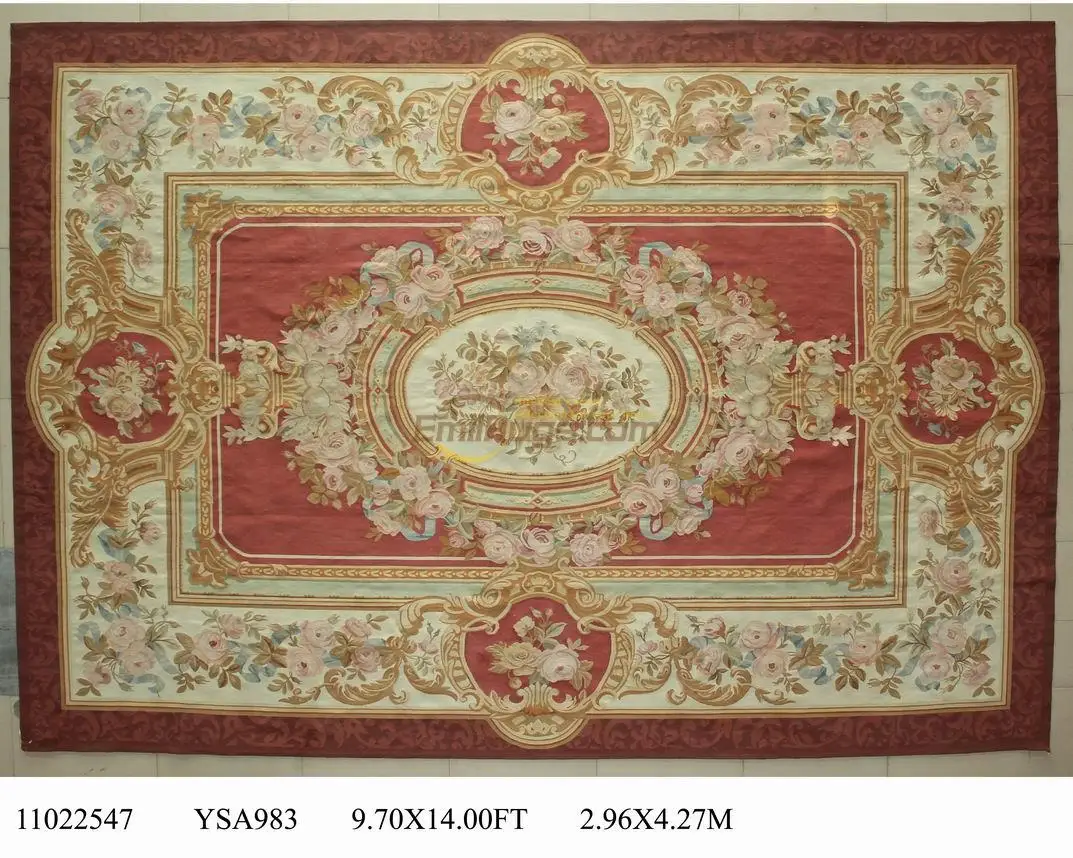 

Handwoven Floor Carpet For Bedroom Square Rug Aubusson Carpet Natural Sheep Wool