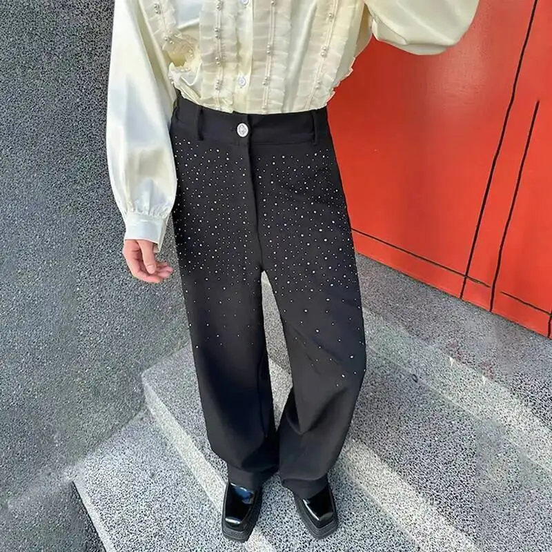 LUZHEN Straight Trendy Men's Handsome Trousers Sequin 2025 Patchwork New High Quality Elegant Fashion Male Casual Pants JY7389