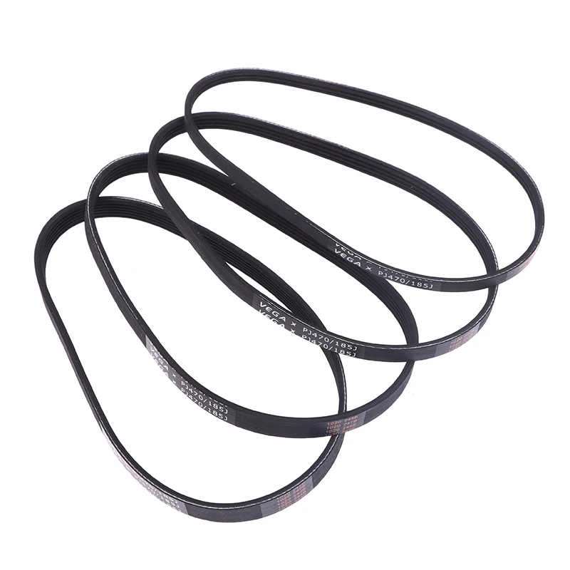 High Quality Black Rubber VEGA V-Belt PJ470 185J 3/4/5/6 Ribs For DIY Model Motor Belt Parts Accessories