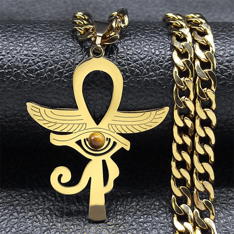 New Arrivals Fashion Eye of Horus Angel Wings Pendant Necklace UNISEX Cross Guardian Jewelry Anniversary Party Banquet Gifts