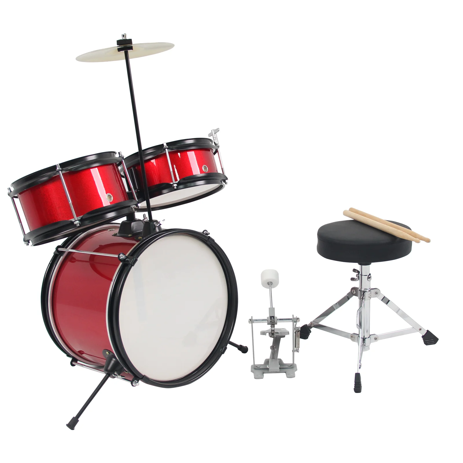 Red 3 Pcs Support Custom Kids Drum Set for Children in Stock