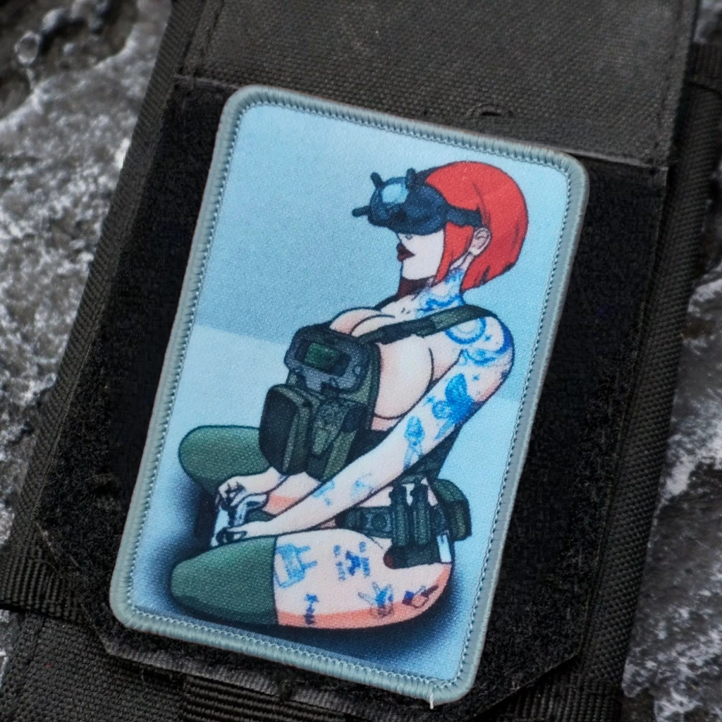 Parche táctico AK Girl velcro gancho y bucle, moral bordado - imagen 5