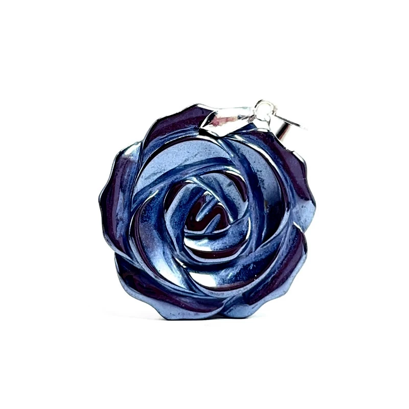 Neuer 35MM Kristall-Geschnitzter Einseitiger Rosen-Anhänger Tigerauge Lapislazuli Amazonit Symbolisches Paar-Liebes-Romantik-Schmuckgeschenk – Detail 14