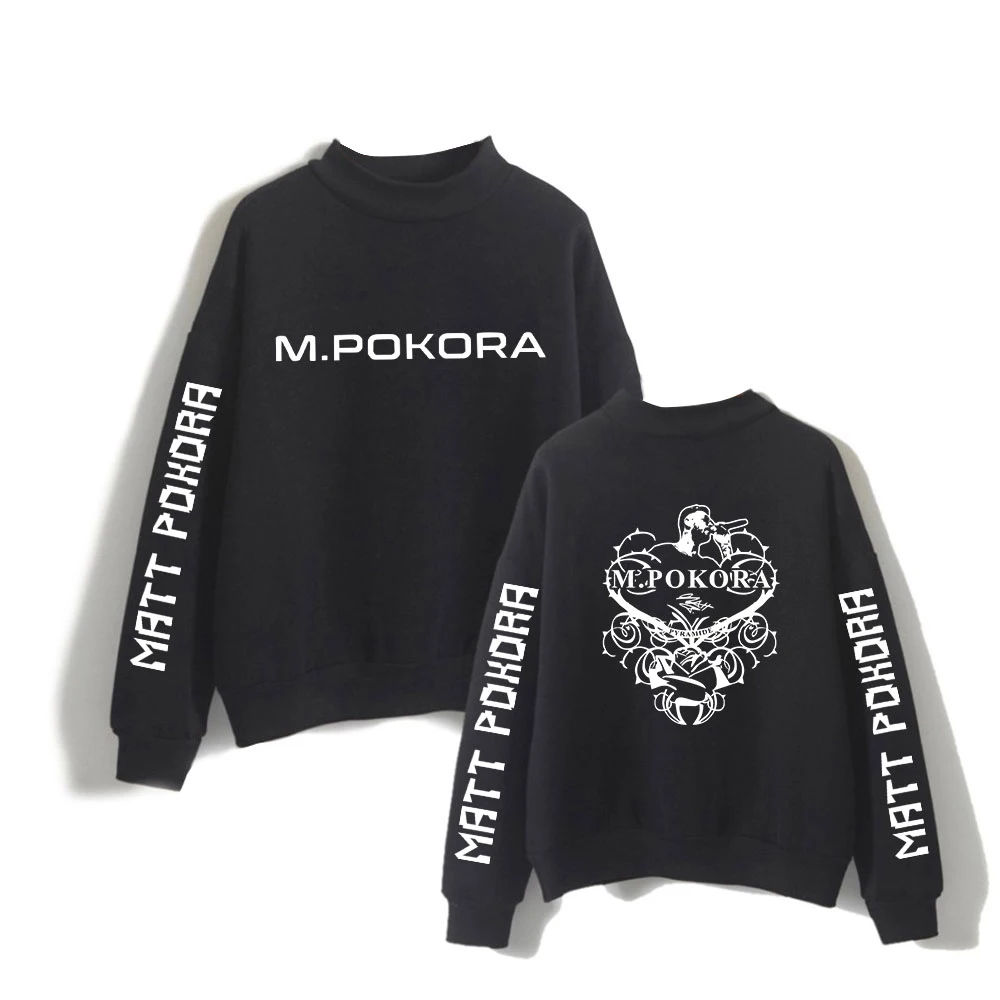 M. Pokora dres bluza z golfem unisex damska męska odzież wierzchnia Harajuku Streetwear raper Matt Pokora modne ciuchy