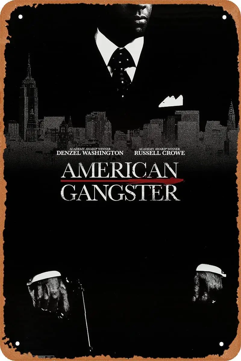 American Gangster Movie Poster Tin Sign Vintage Metal Sign 8x12 inch