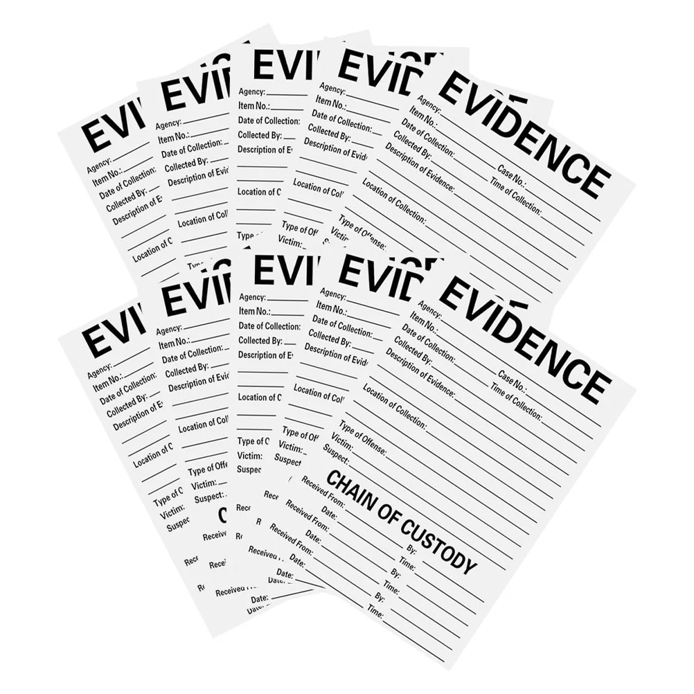 10 Pcs Evidence Stickers Labels for Theme Birthday Party Collection Crime Scene Markers Copper Plate Adhesive Tags