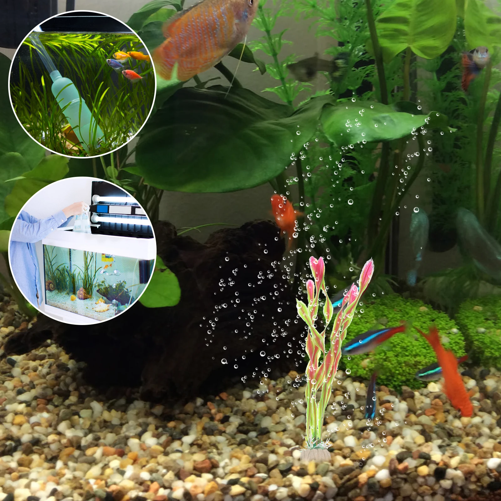 

Premium Realistic Aquarium Decor Fish Tank Supplies Compact Fake Plant Household Water Grass Safe Delicate Decoration
