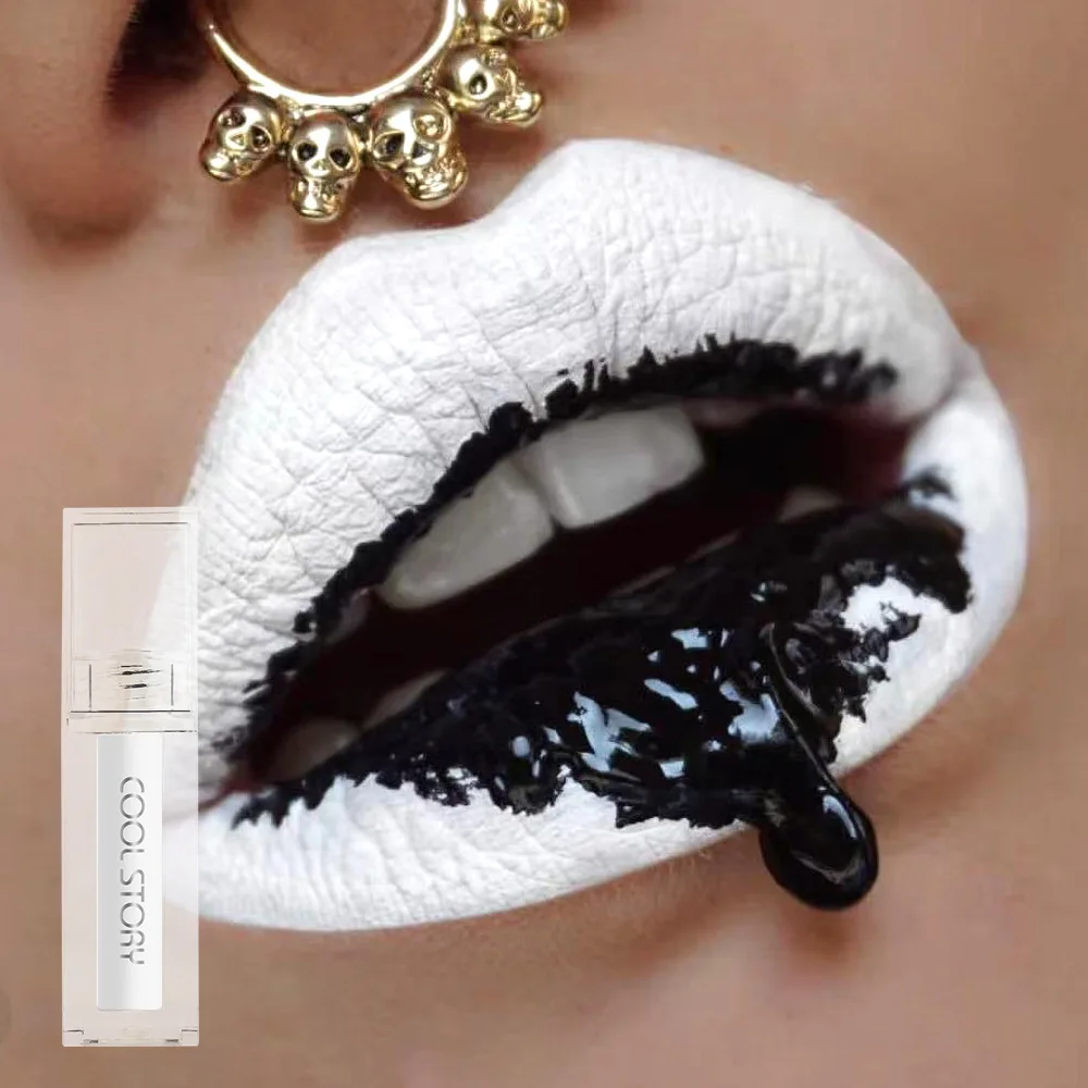 Black Matte Velvet Lip Gloss ฮาโลวีน Liquid ลิปสติก Lips Tint Make Up Lip Glaze เครื่องสําอางริมฝีปากคราบความงามกันน้ําสีเขียว