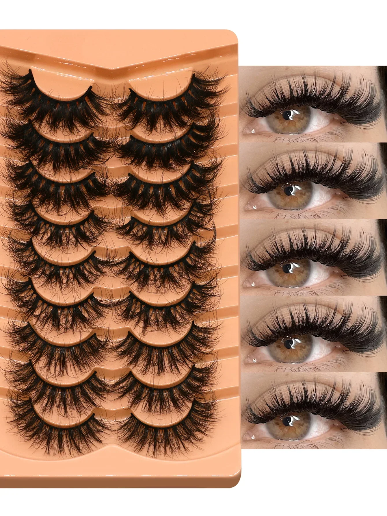 Cat Eyelashes Fluffy 3D Mink Eyelashes Natural Look False Lashes for Daily Party Wedding Lightweigh Reusable Makeup