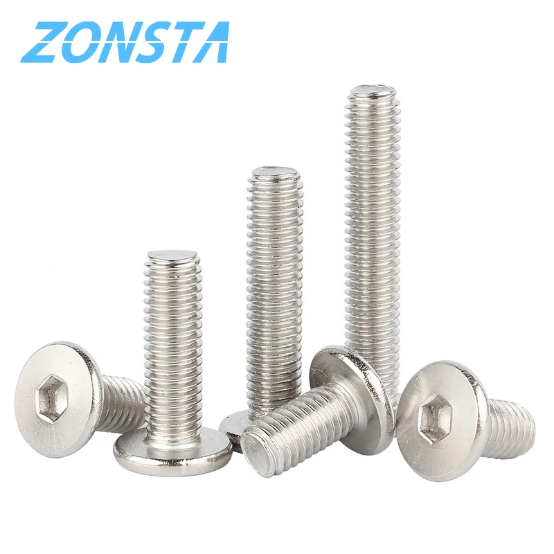 M2 M2.5 M3 M4 M5 M6 M8 A2 304 Stainless Steel Hex Hexagon Socket Ultra Thin Super Flat Wafer Head Computer Screw Car Bolt