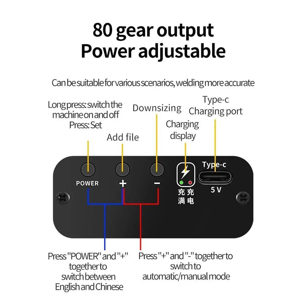 

80 Gears Spot Welder Adjustable Automatic Trigger Mini Spot Welding Machine Portable 18650 Lithium Battery