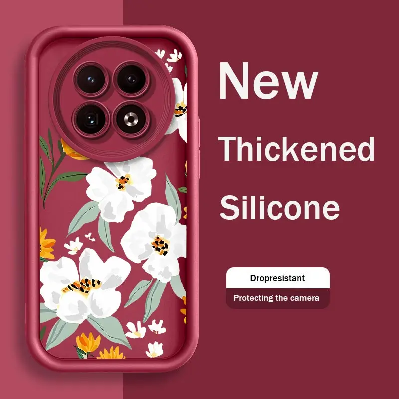 Realme12 Flowers Silicone Phone Case For Realme 11 10 9i 9 ProPlus 8i 8 8Pro 7i 7Pro 7 6 5 Shockproof Back Cover