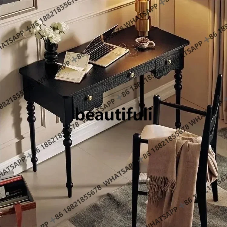 

French retro solid wood desk modern simple home makeup study computer desk