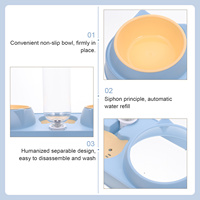 Automatic Cat Dog Feeder Double Bowl Plastic Food and Water Container Wear Resistant Pet Feeding Bowl No Harm Health Design