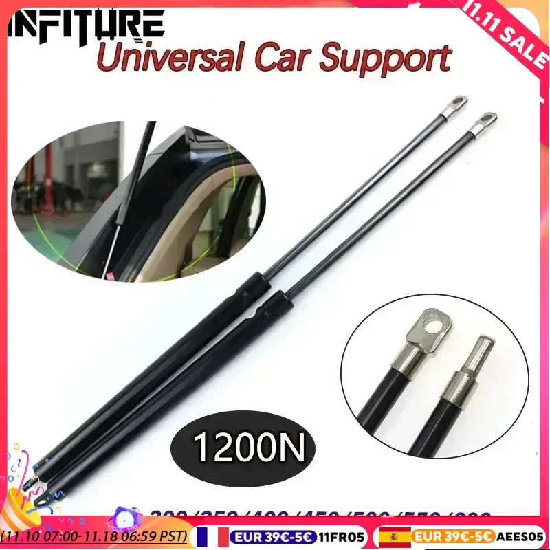 2pcs 1200N 300-600mm Car Gas Strut Bonnet Hood Trunk Tailgate Shock Lift Strut Support Bar Gas Spring Bus Bed Truck Boat Window