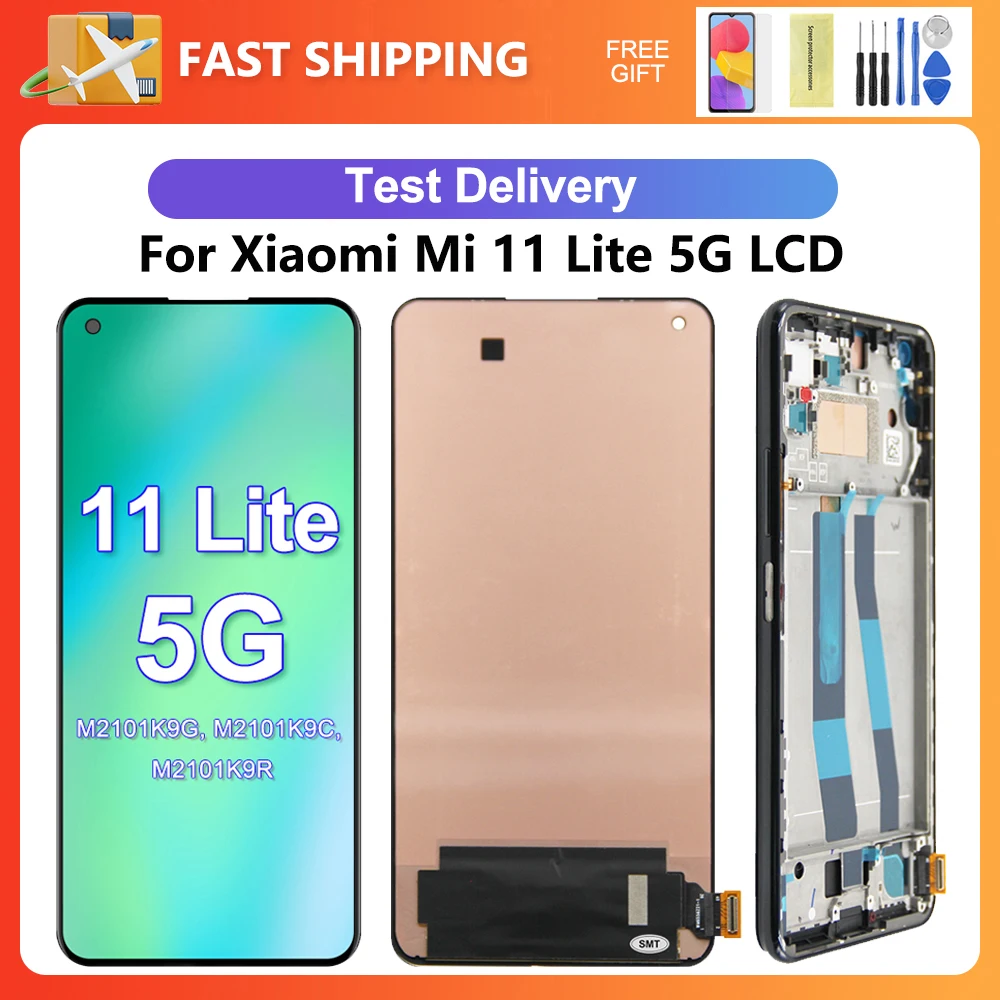 Für Xiaomi Mi 11 Lite 5G OEM 6,55 ''Für Mi 11 Lite Getestet M2101K9G LCD Display Touchscreen digitizer Montage Ersatz