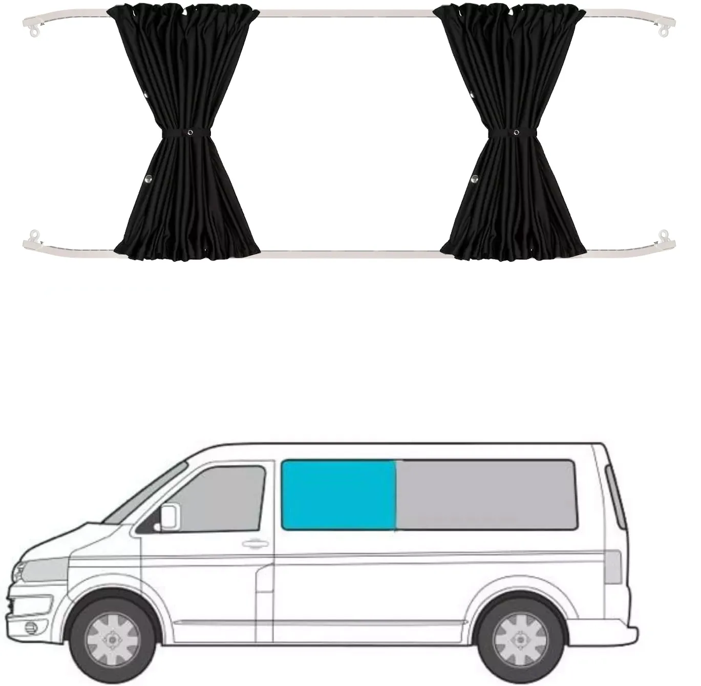 Auto Privacy Verduisteringsvenster Zonnescherm Gordijnen Met Slides Voor Vw Transporter T5 T6 T6.1 Van Reizen Camping Interieur Accessoires