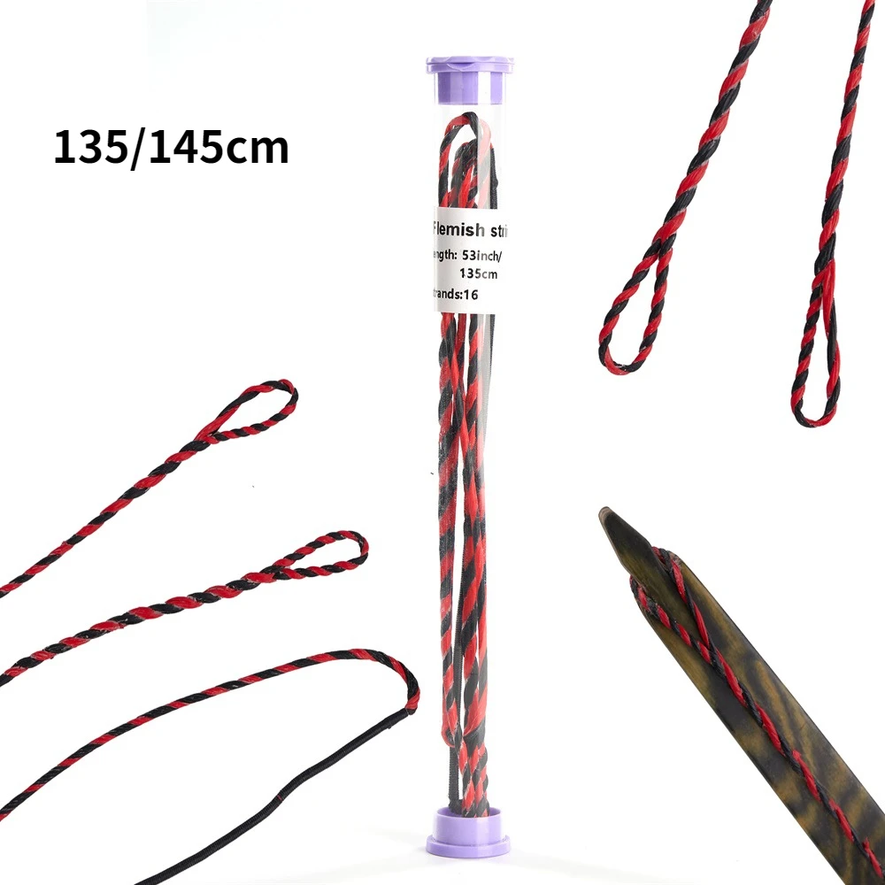 135/145cm Archery Bow String 16 Strands Fit 48''-70'' Recurve Traditional Bow Replace Bowstring Outdoor Shooting Accessories