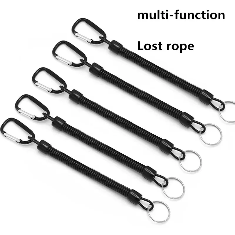 Fishing Lost Rope 5 taktyczna teleskopowa sprężyna elastyczna lina klamra Camping Anti Loss brelok do telefonu komórkowego lina wędkarska