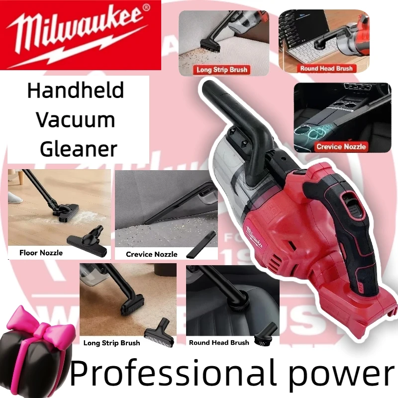 

Milwaukee Cordless Vacuum Handheld Vacuum Cleaner with 2Pcs Washable HEPA Filter for Home Pet Hair Car For 18V Battery